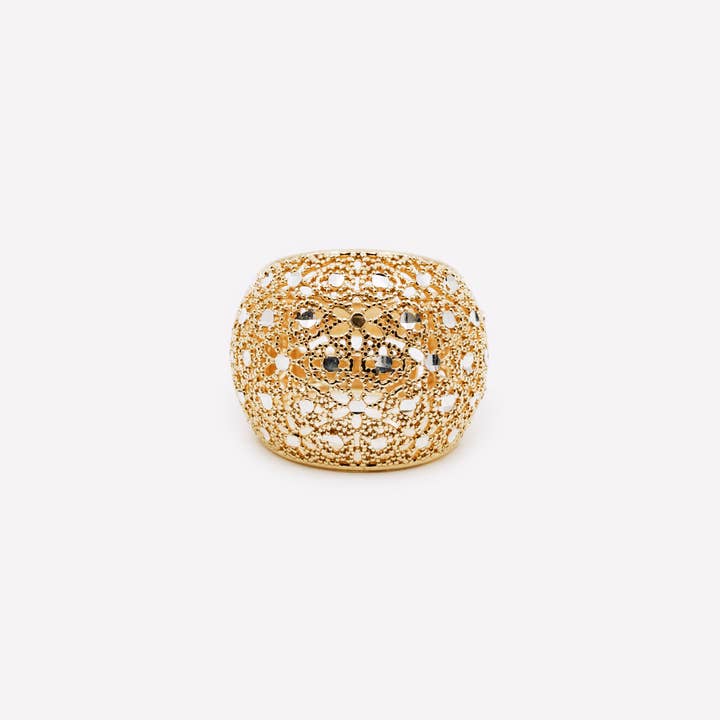 BAGUE EN ARGENT "GOLD CRUSH" pour la vente par MINA MINA