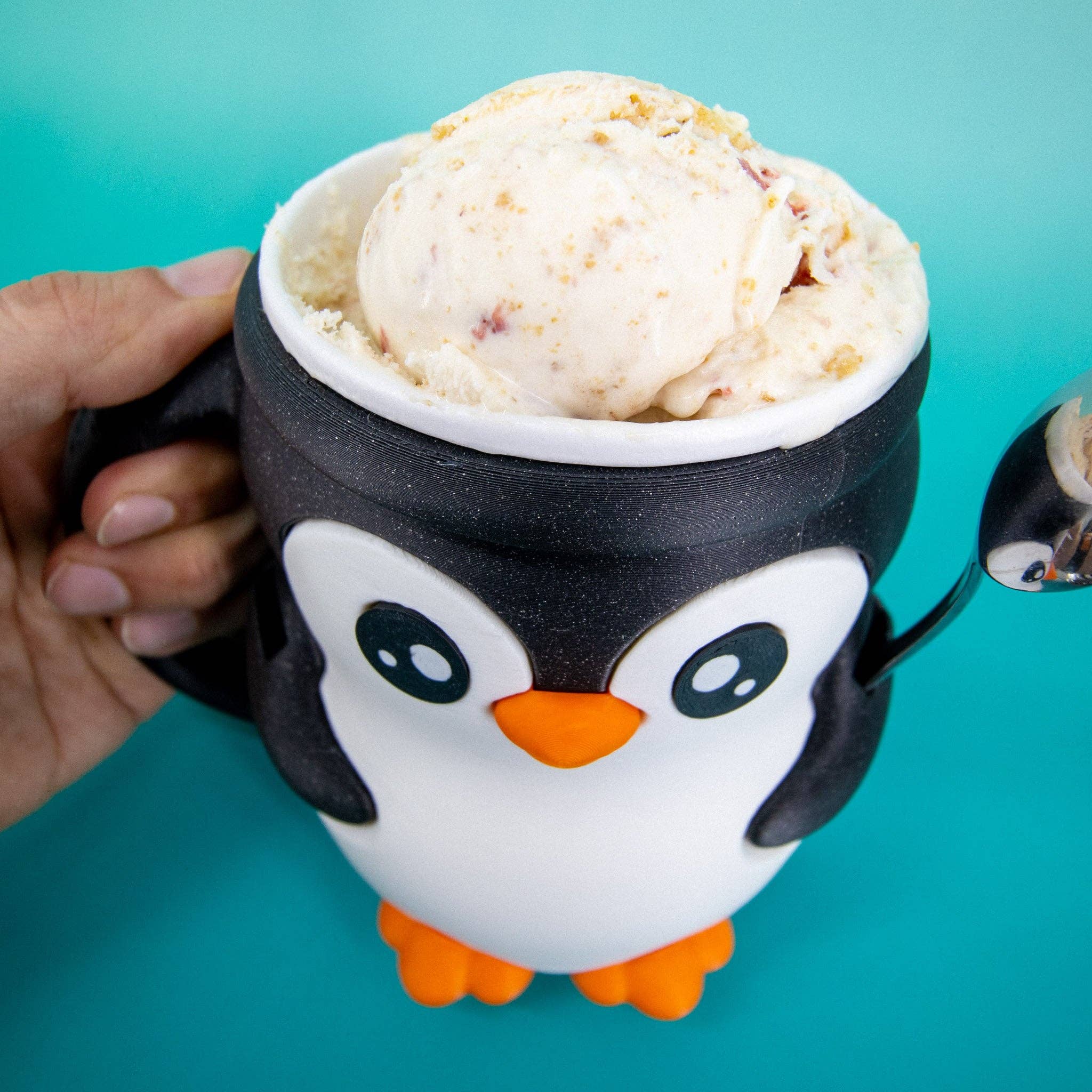 Super Fantastic - Wholesale Drink Huggers & Koozies - Pebbles the Penguin Ice Cream Pint Cozy9