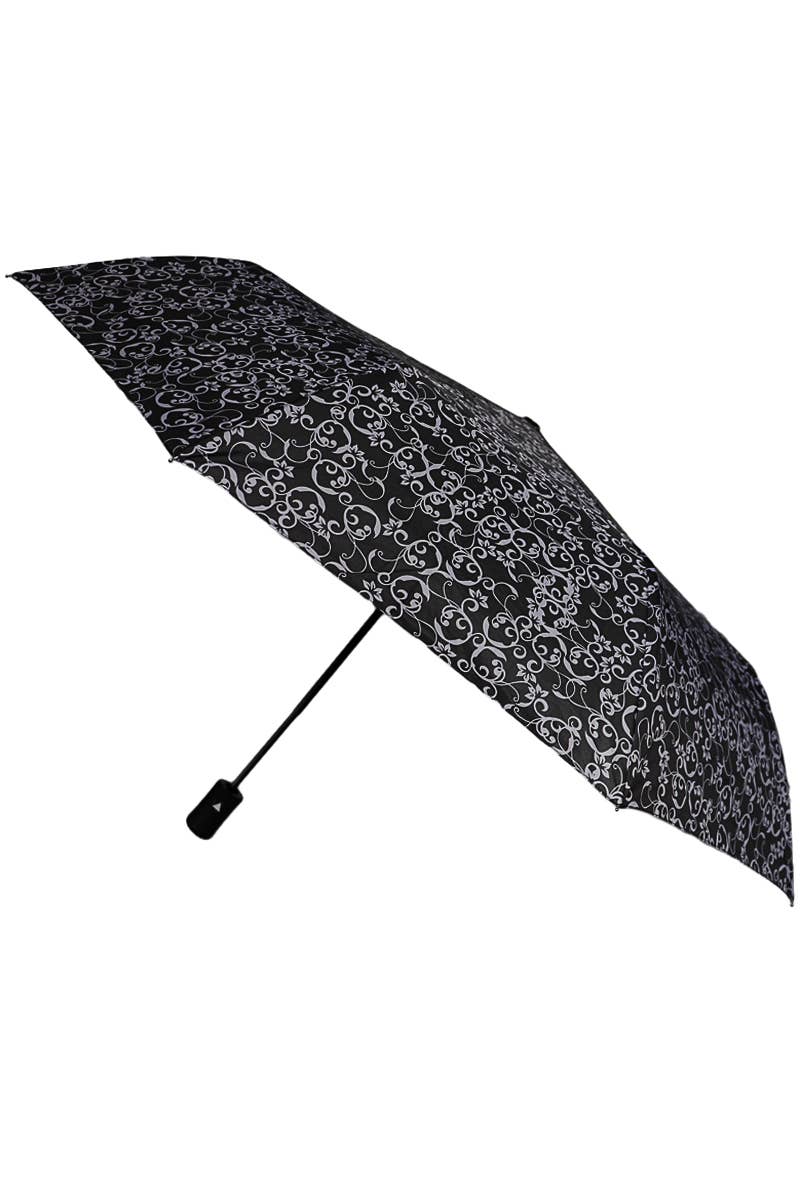 Cap Zone – Großhandel Regenschirm – Damen – Breiter abstrakter, filigraner, automatisch zu öffnender Kompaktschirm1