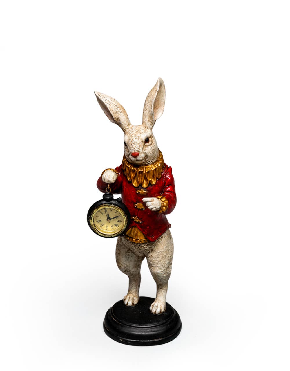 McGowan & Rutherford Ltd - Wholesale Decorative Figurine - The White Rabbit Standing Clock Figure - Red