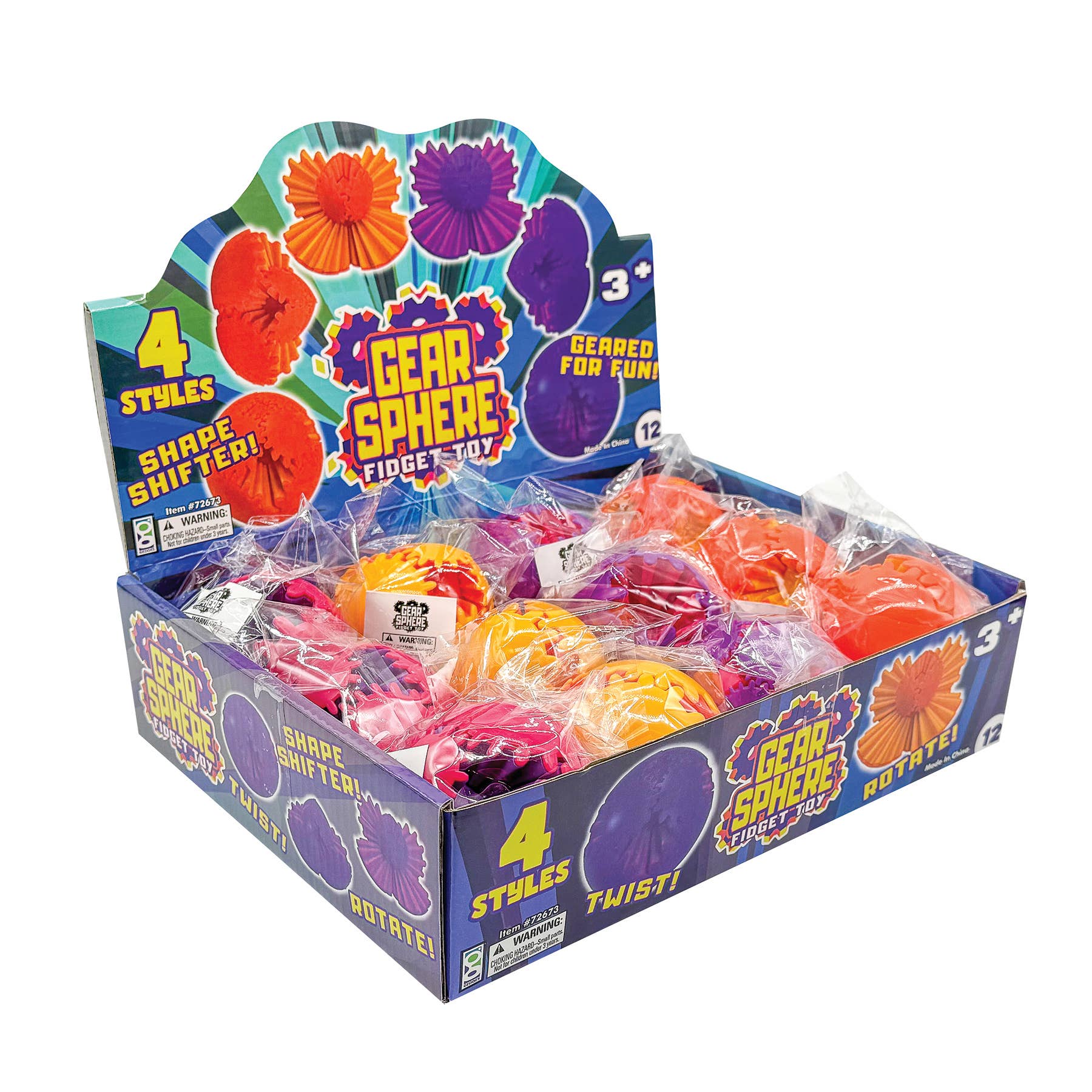 Geddes - Vendita all'ingrosso Giocattolo fidget - Bambini - GIOCATTOLO ANTISTRESS A SFERA CON INGRANAGGI    12/DSP2