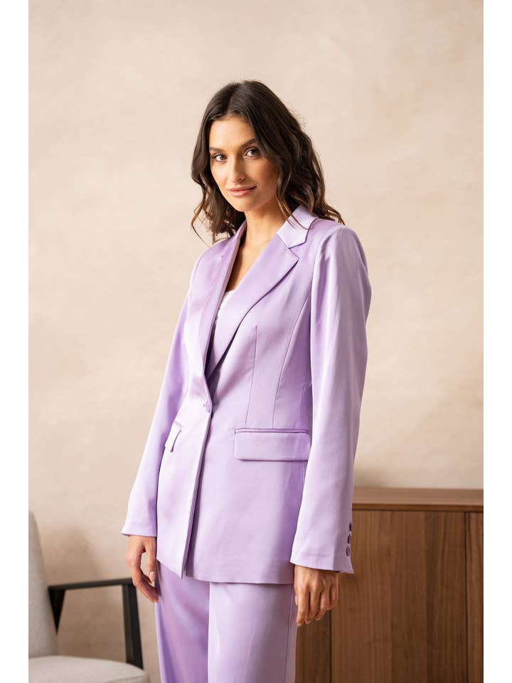 Attentif Paris - Vente Veste de tailleur – femme - Veste cintrée unie en satin37