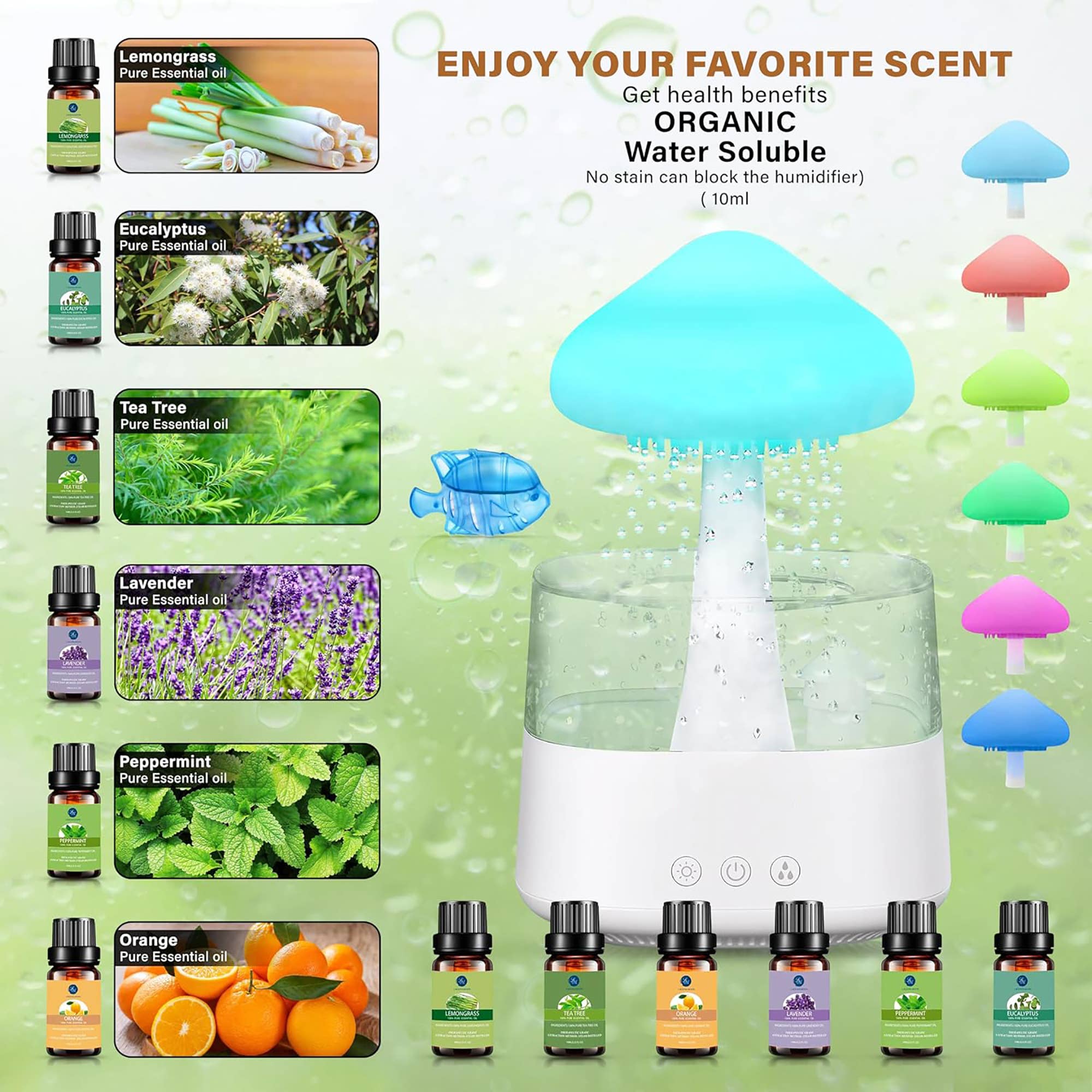 GoLiveAi - Wholesale Electronic Diffuser - 1 Raincloud Humidifier Large Coin and 1 Portable Humidifier 5