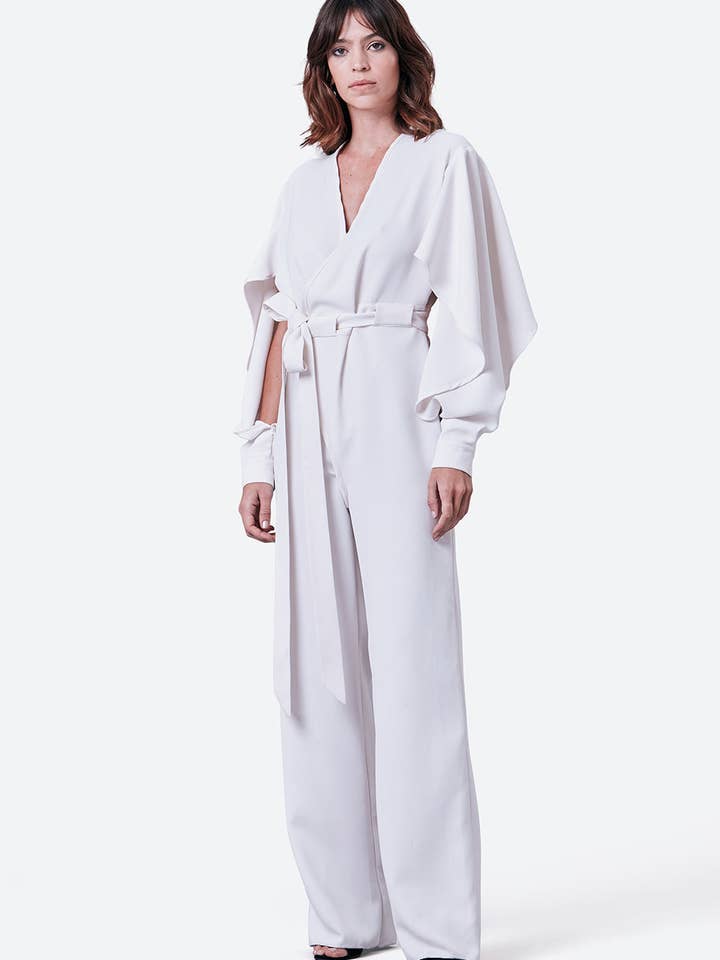 Junin Jumpsuit in White for wholesale by Gaucho Buenos Aires