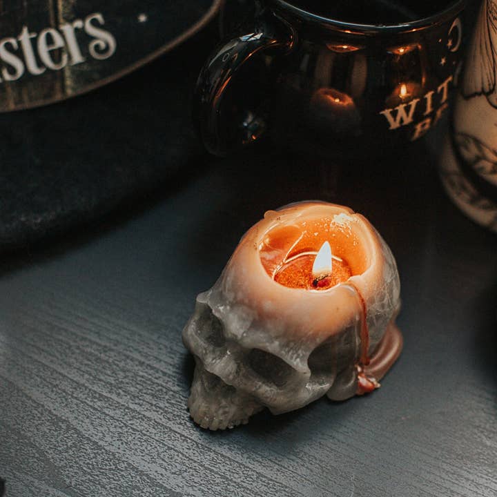 Costurero Real - Vendita all'ingrosso Candele regalo - Decorazione per Halloween, candela, teschio, strega sanguinante, samhain gotico6