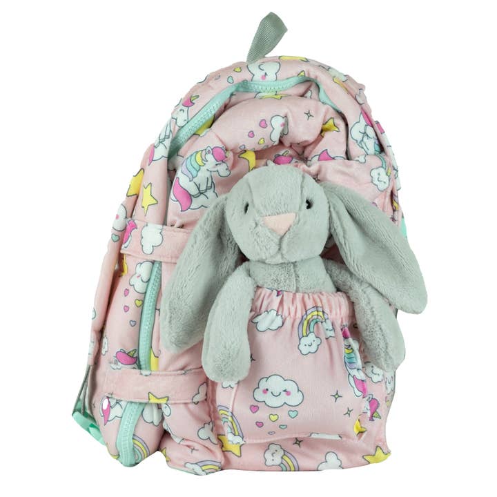 Mimish - Wholesale Sleeping Bag - Kids - Sleep-n-Pack: Packable Little Kid's Sleeping Bag & Backpack, Cozy Mink, Unicorns6