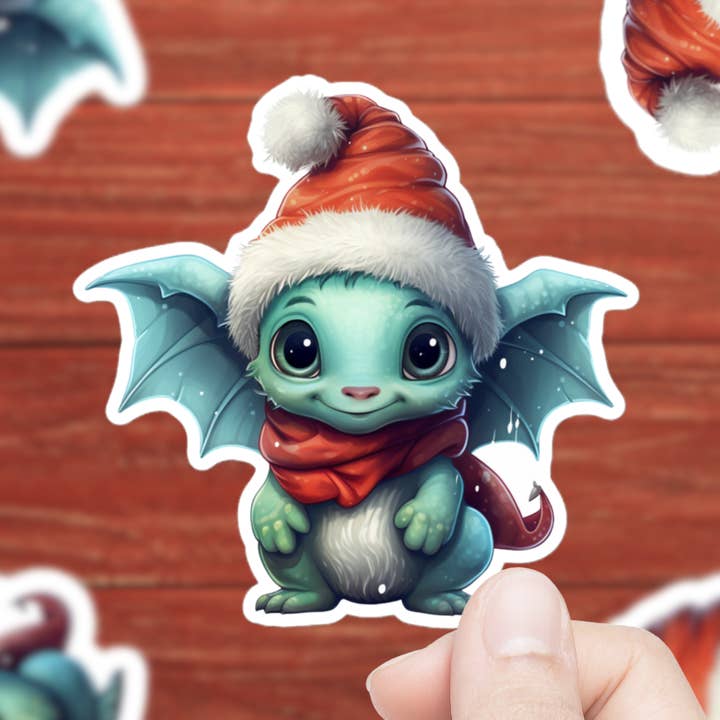 Adesivo con drago natalizio per la vendita all'ingrosso da parte di Mystical Clarity