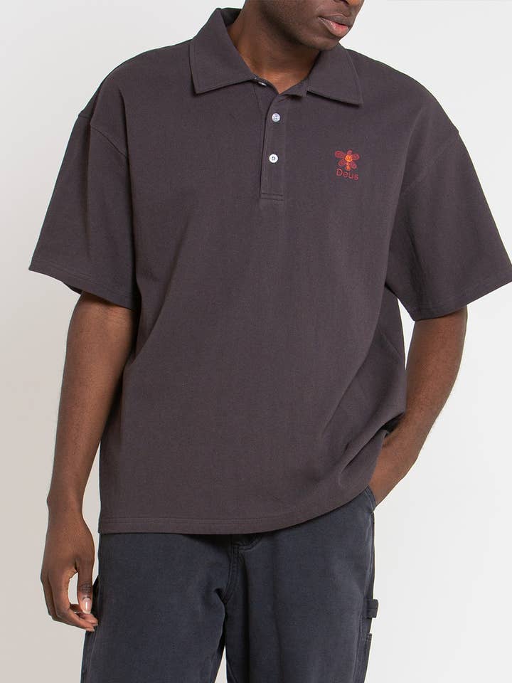 Stokes Records Polo - Anthracite for wholesale on Faire