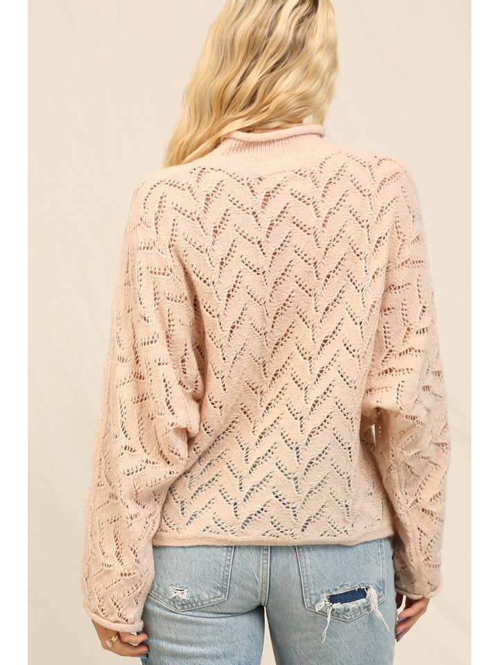 KyeMi - Wholesale Knit Sweater - Women's - An Openwork And Cable Knit Oversized Sweater14