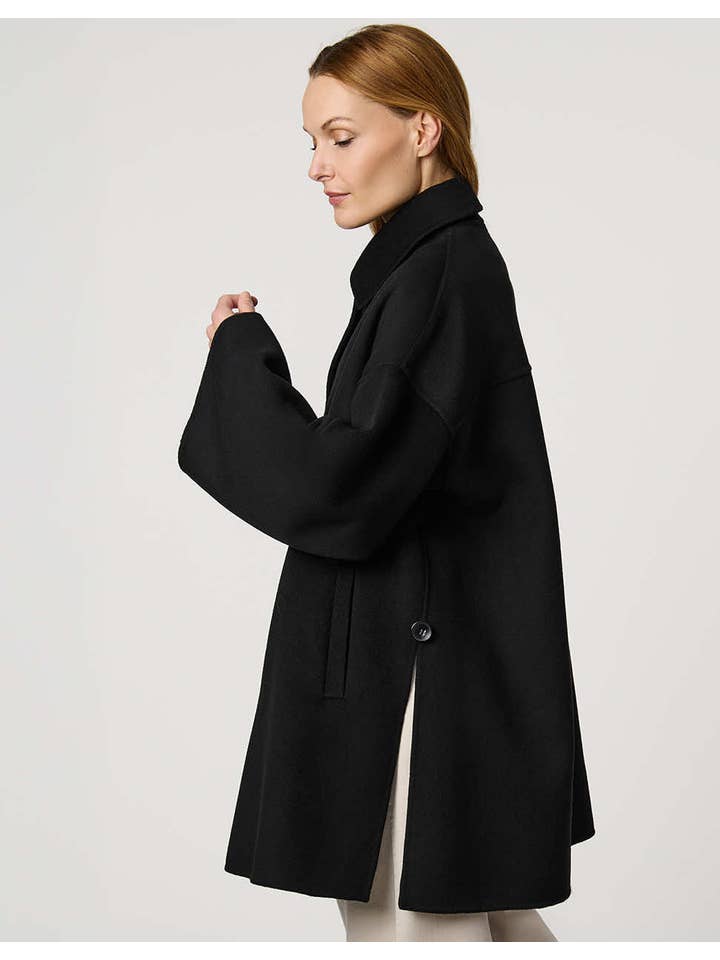 Black Latham Wool Poncho for wholesale on Faire2