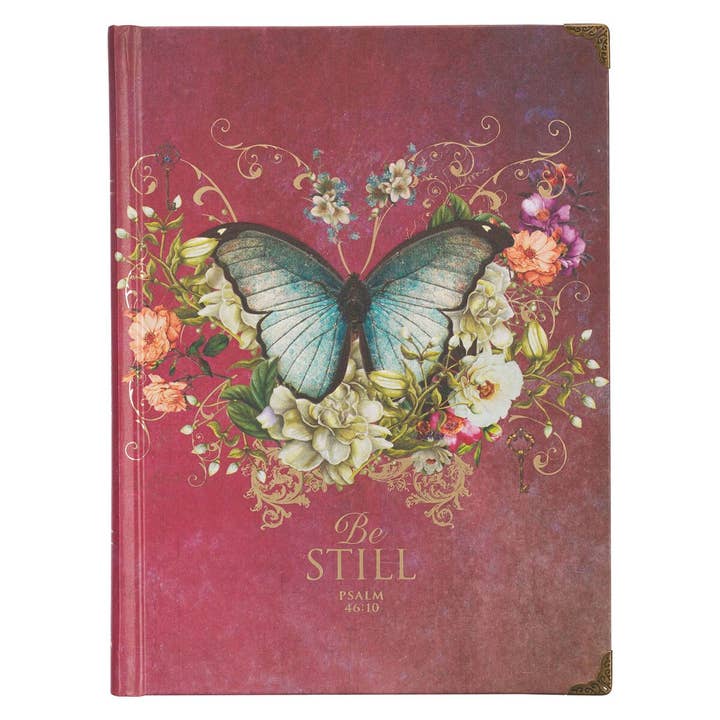 Christian Art Gifts - Wholesale Journal/Diary - Journal Hardcover Pink Butterfly Be Still Ps. 46:10
