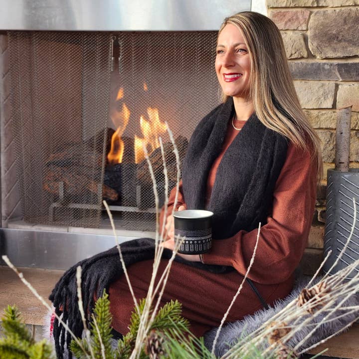 Oversized Fringe Scarf - Black for wholesale by Headbands of Hope | One Purchased One Donated