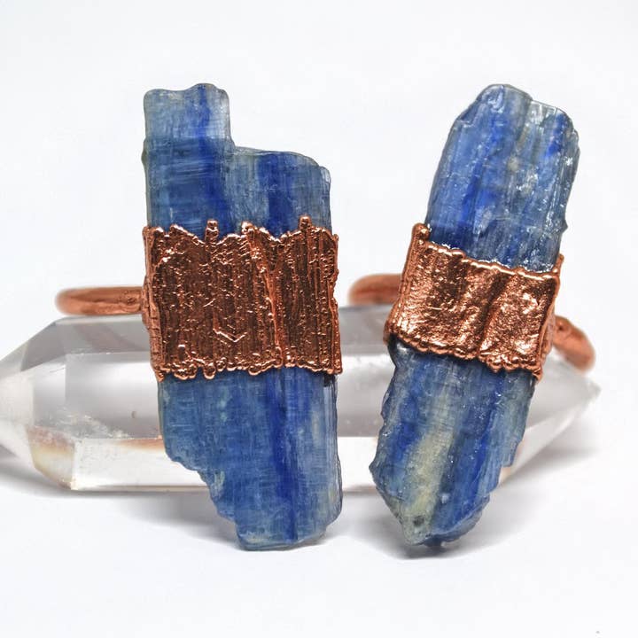 Raw Blue Kyanite Copper Ring | Kyanite Stone Ring for wholesale by Daddy Daughter Jewelry