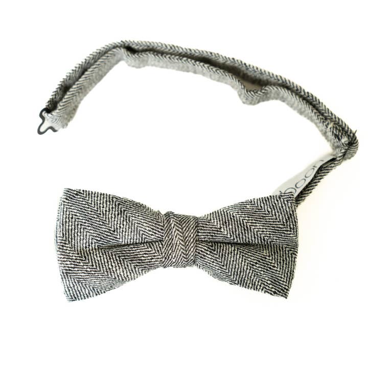 Ebony Tweed Men's Pre-tied Bow Tie for wholesale by Boon Ties