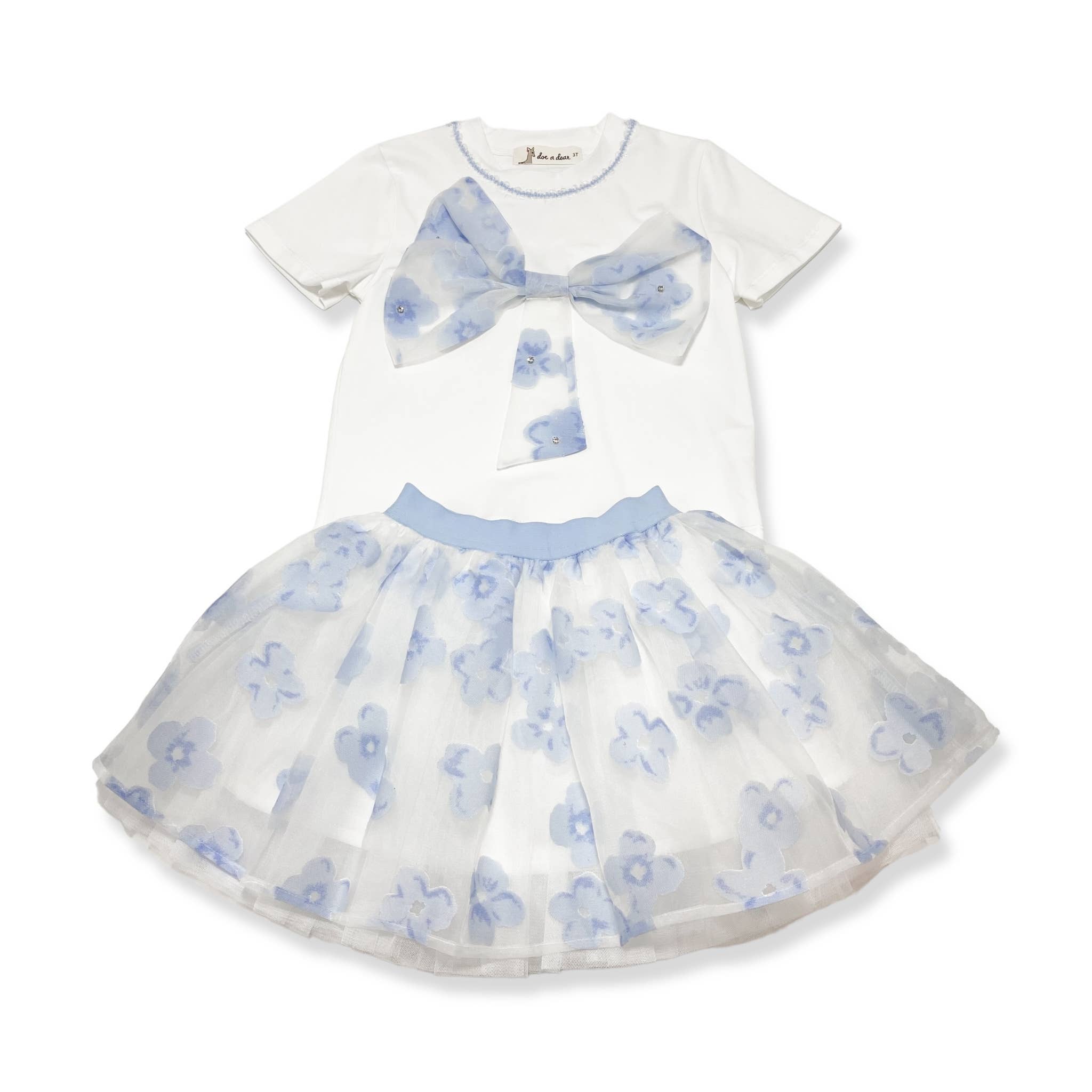 Doe a Dear – wholesale Tutu - Barn – 17023-B Blommig Nät Tutu (2 Färger)7