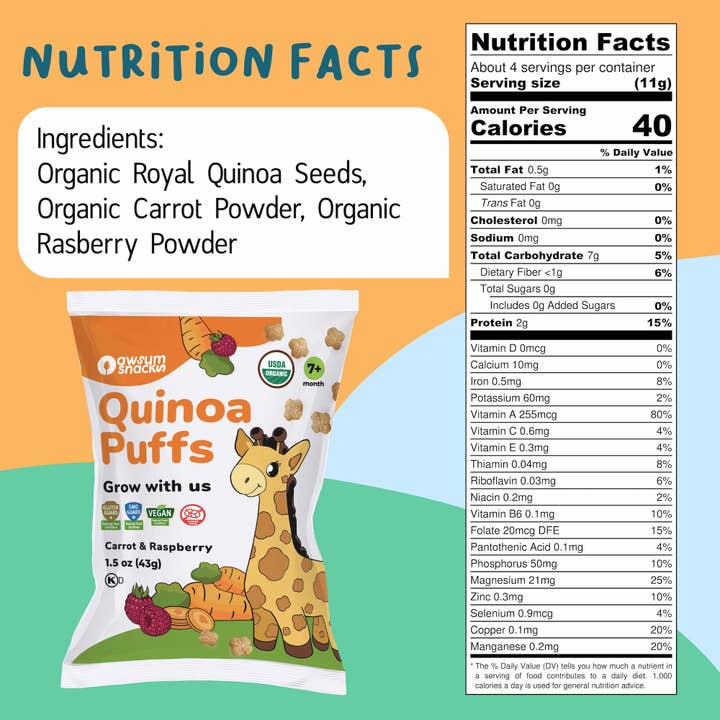 Awsum Snacks - Wholesale Baby Food - Awsum Snacks Superfood Baby Puffs - Variety Box - 4 Flavors