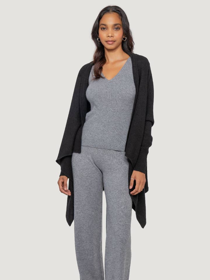 Cashmere Waterfall Cardigan - Shawl Collar for wholesale by QUINN