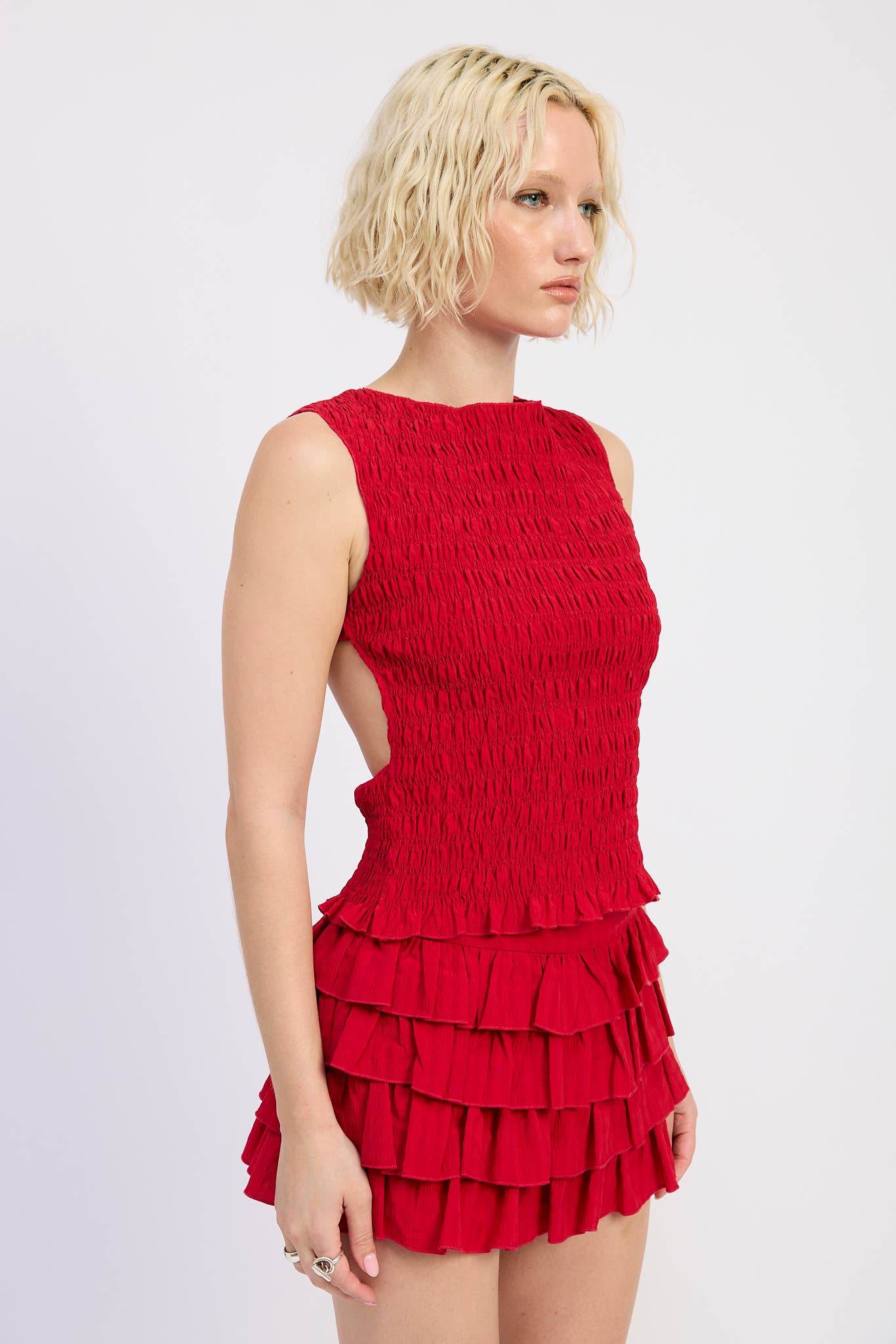 Emory Park - Wholesale Blouse - Women's - SMOCKED SLEEVELESS TOP WITH OPEN BACK18