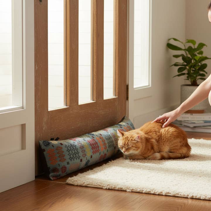 Multi Green Draught Excluders Welsh tapestry design for wholesale by Moose & Co