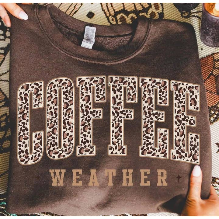 Downtown Darling Wholesale - Wholesale Graphic Sweatshirt - Women's - Coffee Weather Sweatshirt