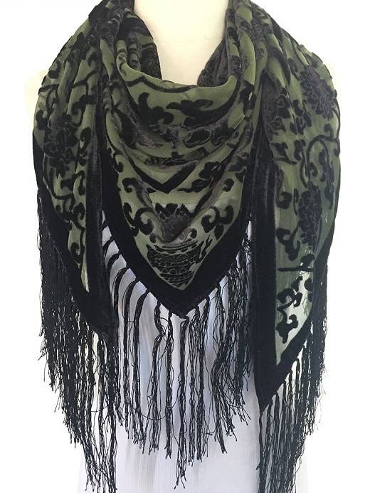 Silk Velvet Shawl(VTN20G) for wholesale by J & X