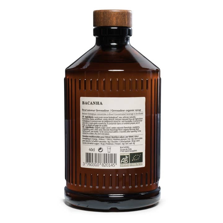 Bacanha - Wholesale Cocktail Mix/Syrup - Raw Grenadine Syrup - Organic - 400ml - 13,5 fl. oz.