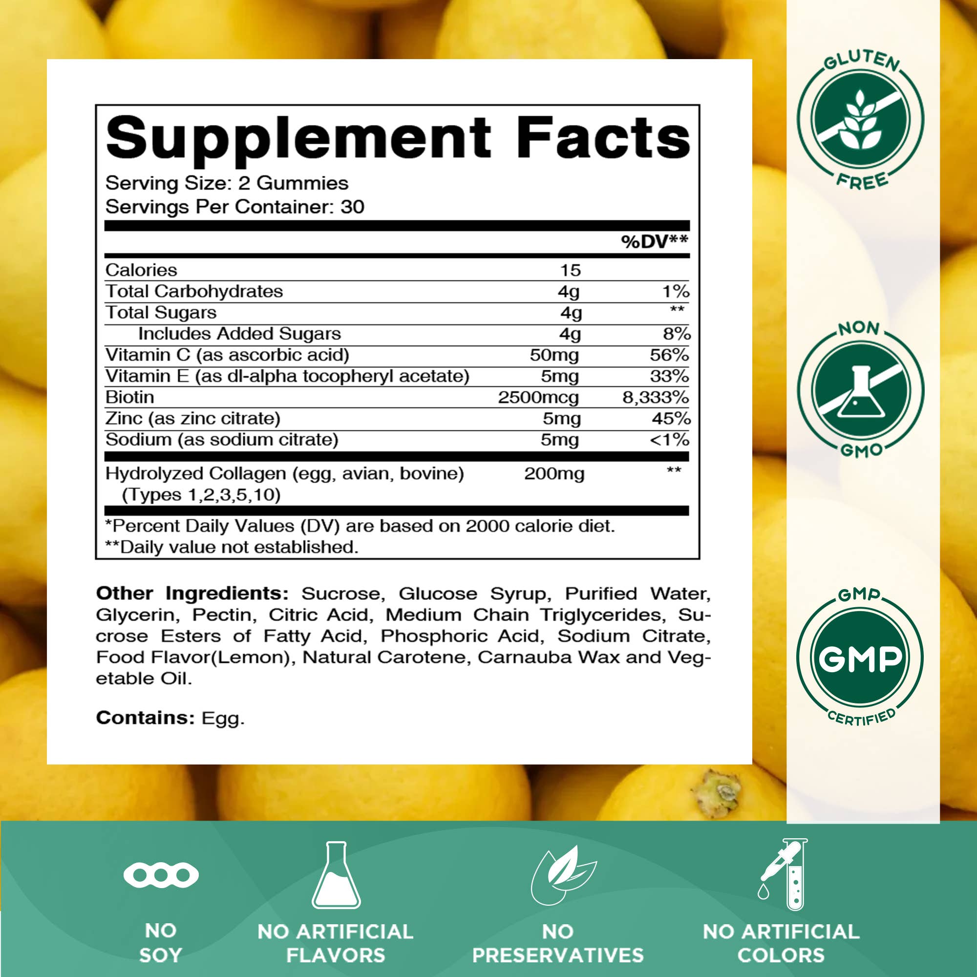 Vitamatic - Wholesale Oral Supplement/Vitamin - Vitamatic Hydrolyzed Collagen Gummies with  Zinc and Biotin1