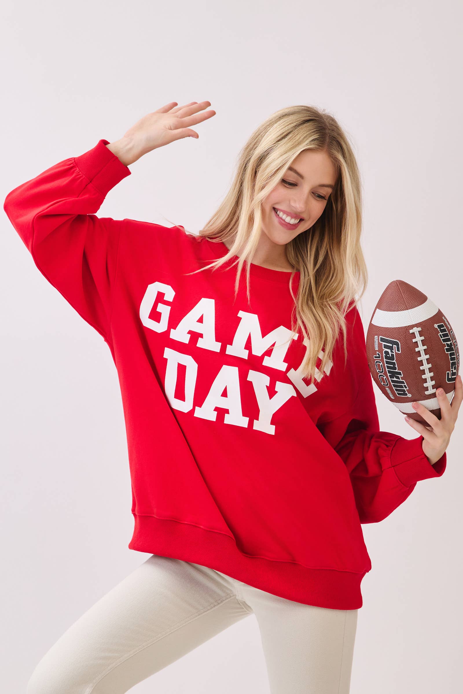 Sewn and Seen - Wholesale Graphic Sweatshirt - Women's - Bold Varsity Game Day Sweatshirt30