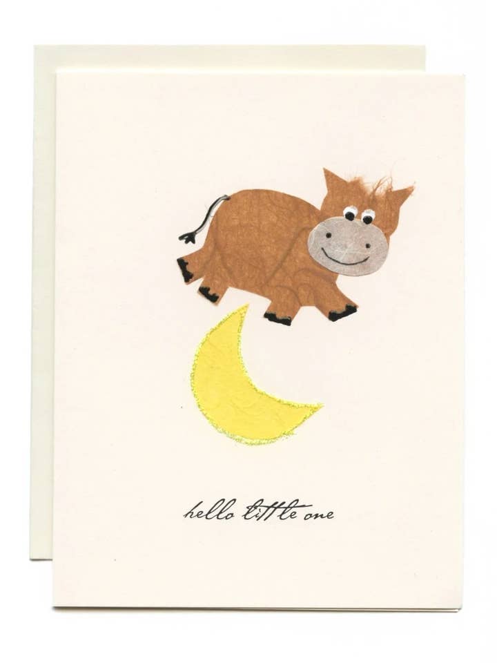 "Hello Little One" Cow Over Moon for wholesale by FLAUNT HANDMADE CORRESPONDENCES