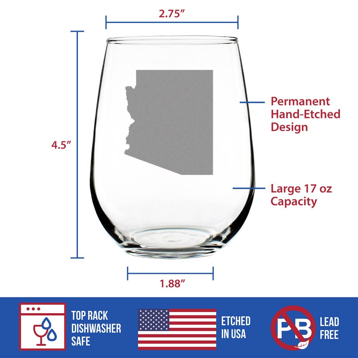 bevvee – wholesale Vinglas – Arizona Outline Stamless Vinglas - Arizonans Gåvor3