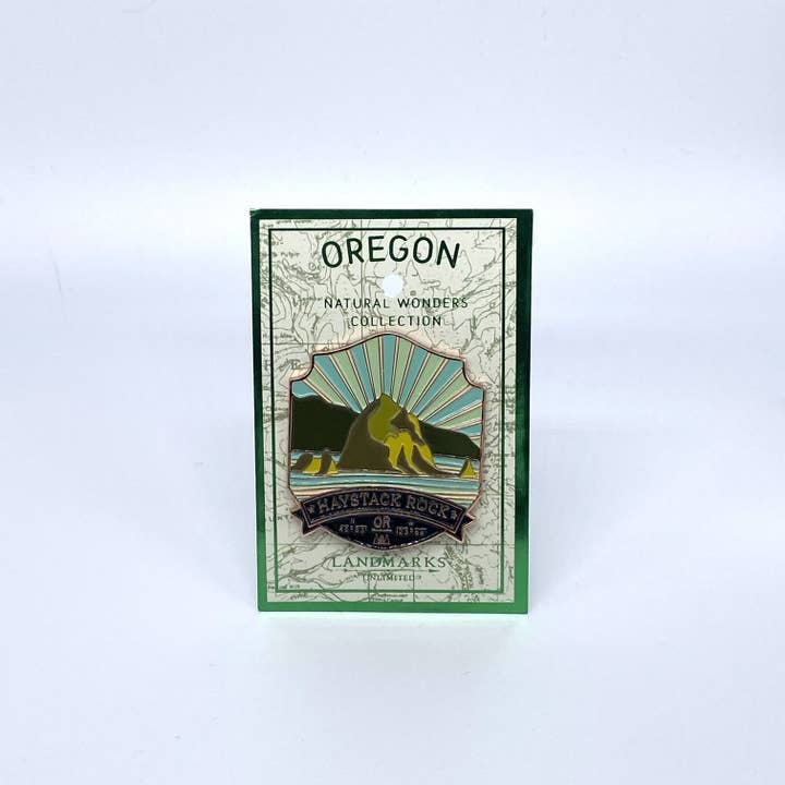 Landmarks Unlimited - Wholesale Lapel Pin/Button - Haystack Rock - Large Enamel Pin2