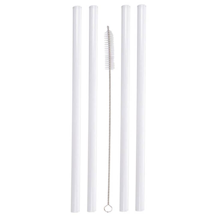 Mason Jar Lifestyle - Wholesale Drinking Straw - Extra Long Glass Straws for Half Gallon Mason Jars - 4 Pack