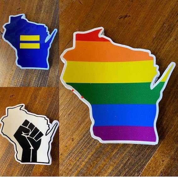 Flags Over Wisconsin - Wholesale Sticker - Wisco Sticker Fun Pak 904