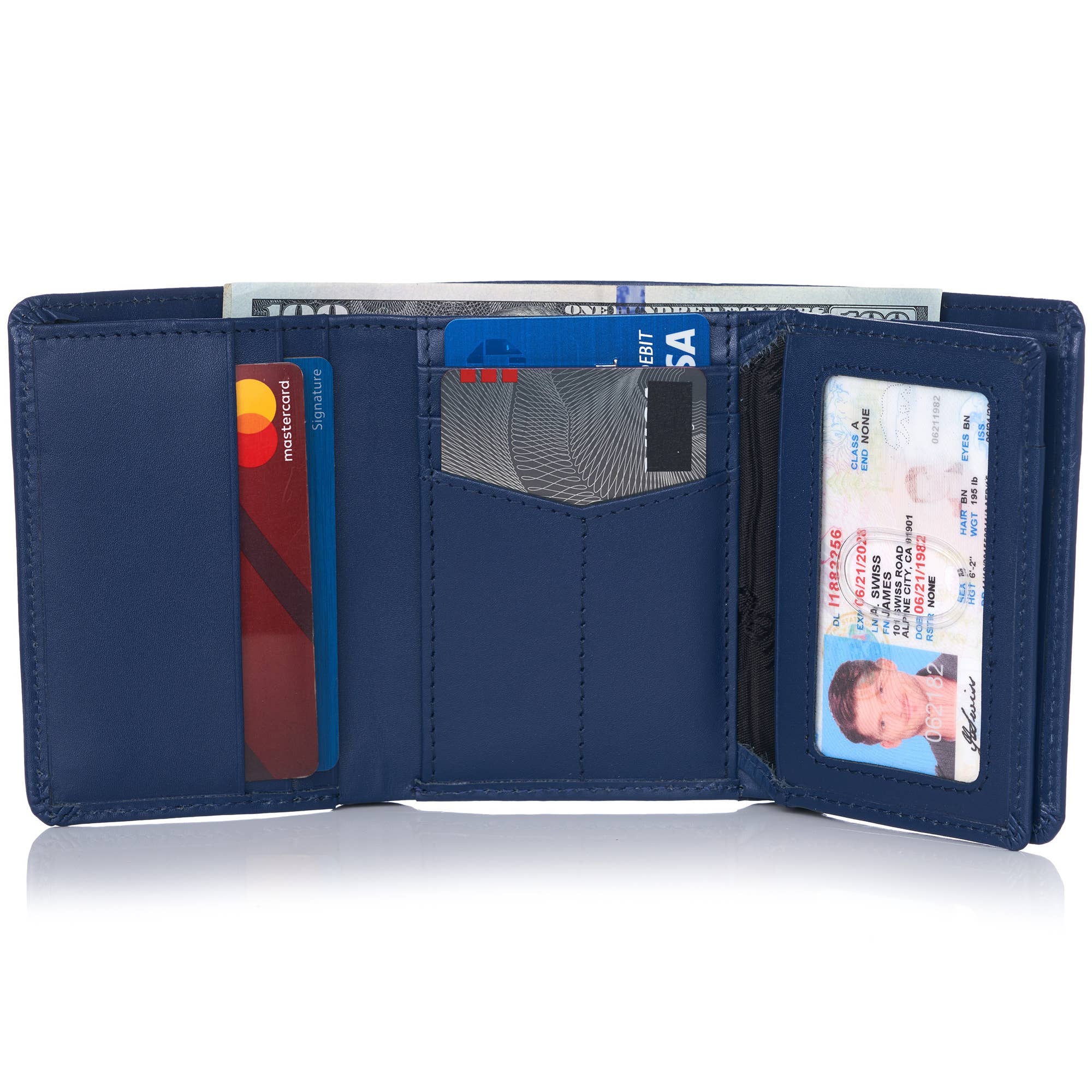 Alpine Swiss - Wholesale Wallet - Men's - Alpine Swiss RFID Mens Wallet Deluxe Capacity Trifold With Divided Bill Section - 978-PARENT24