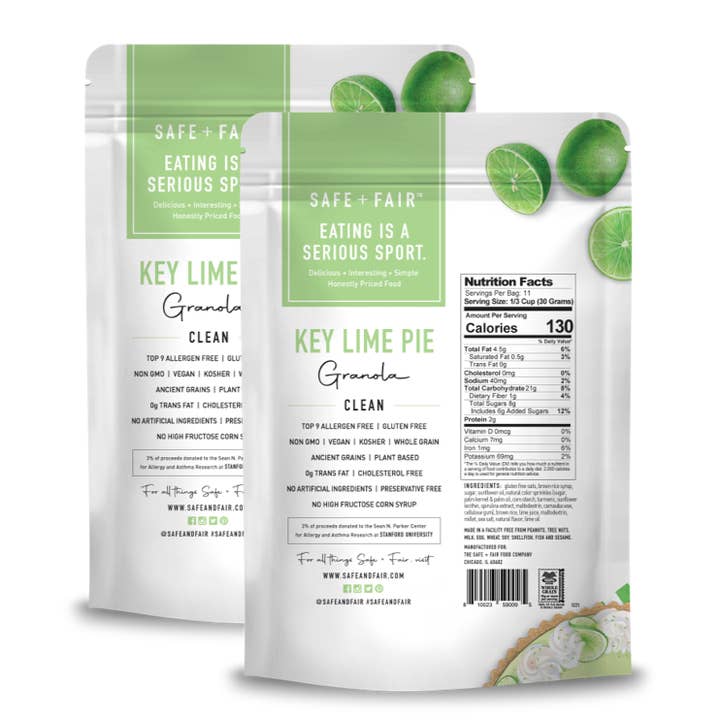 The Safe + Fair Food Company - Wholesale Granola - Key Lime Pie Granola Pack1