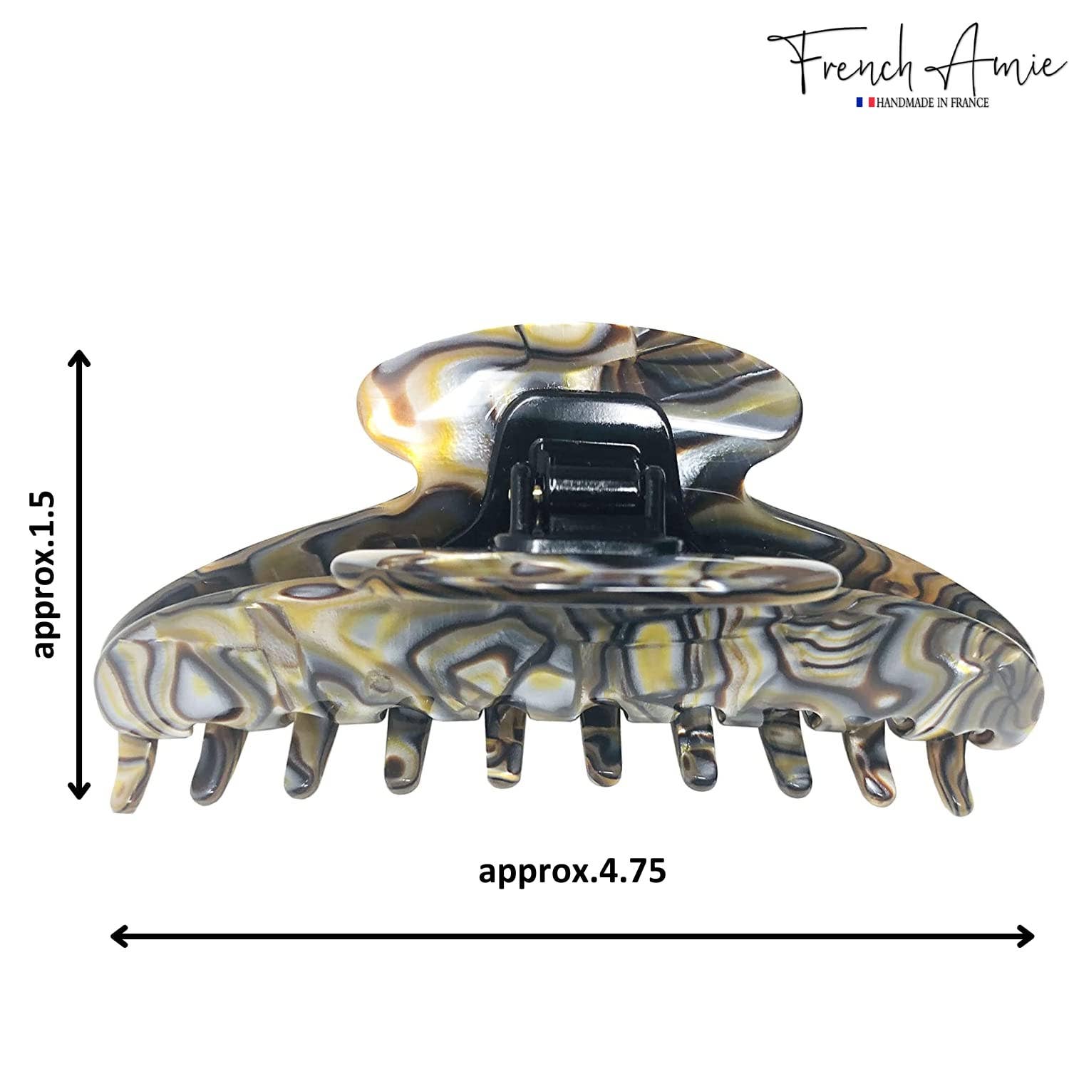 Parcelona - Wholesale Hair Clip - Women's - French Amie Contour Large 4 ¾” Celluloid Handmade Jaw Hair Claw Clip for Women40