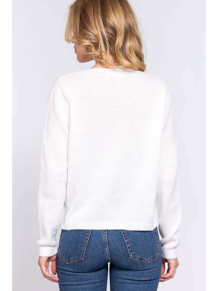 Active Basic | Active USA - Wholesale Knit Sweater - Women's - Long Sleeve V-neck With X Strap Sweater18