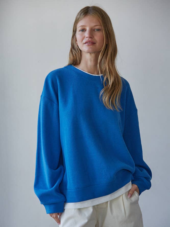 L8680 | Knit Cotton Polyester Crew Neck Sweatshirt Top for wholesale by By Together