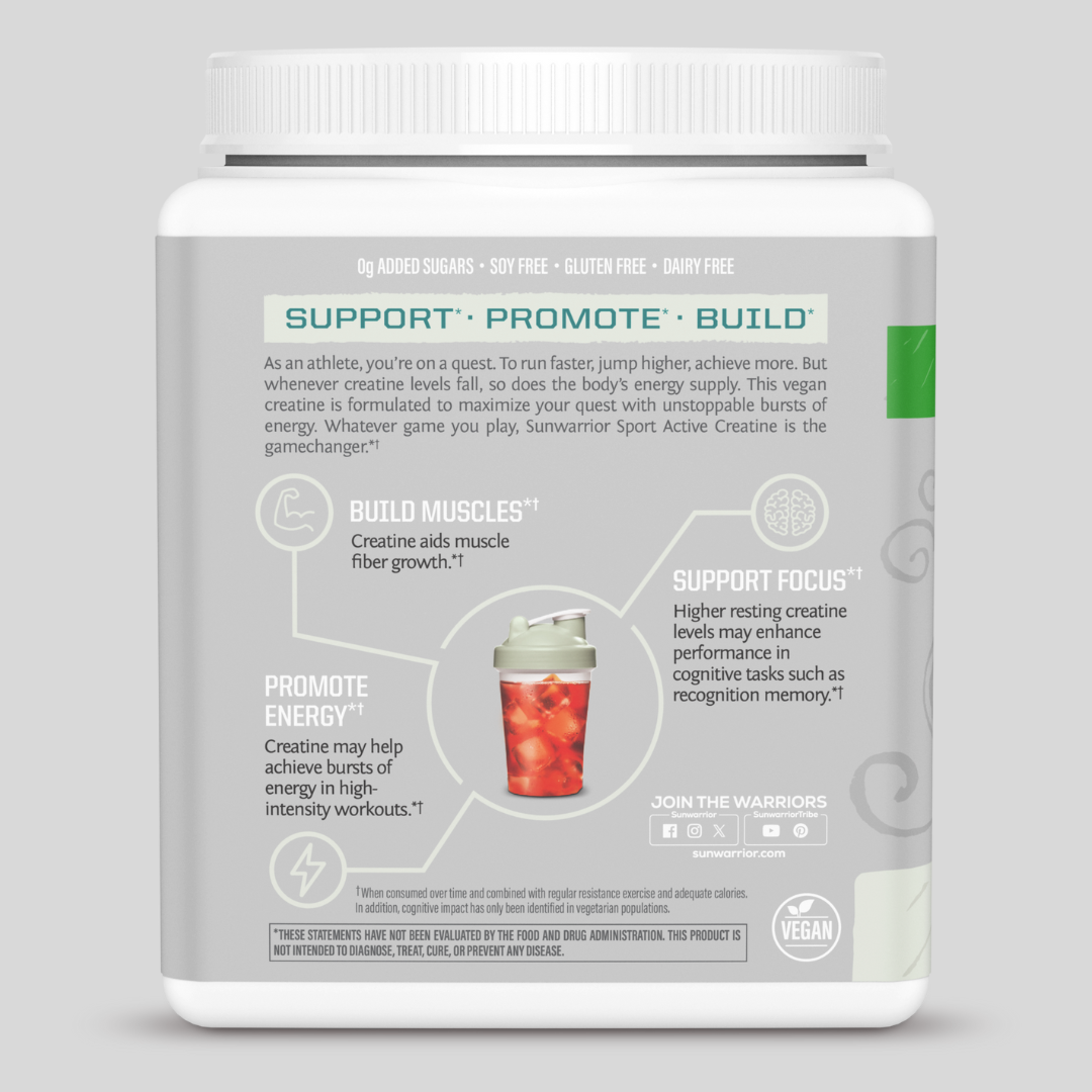 Sunwarrior - Wholesale Protein/Superfood Powder - Unflavored Active Creatine Drink Powder - Vegan, 600 grams6