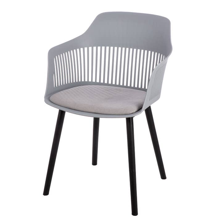 Chair, grey with upholstery h.81 cm for wholesale by Gilde Handwerk Macrander GmbH & Co. KG