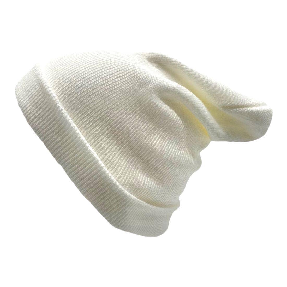 The Park Wholesale - Vente Bonnet – unisexe - Bonnets et bonnets de luge à revers en tricot doux, en vrac, multicolore, uni, blanc, vente en gros111