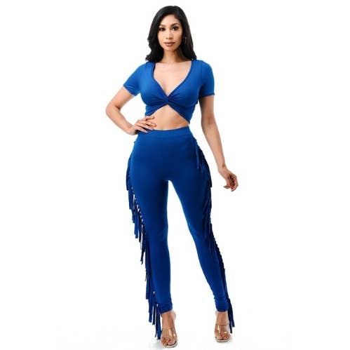 FRINGE PANTS SET for wholesale by LOVE SENSE