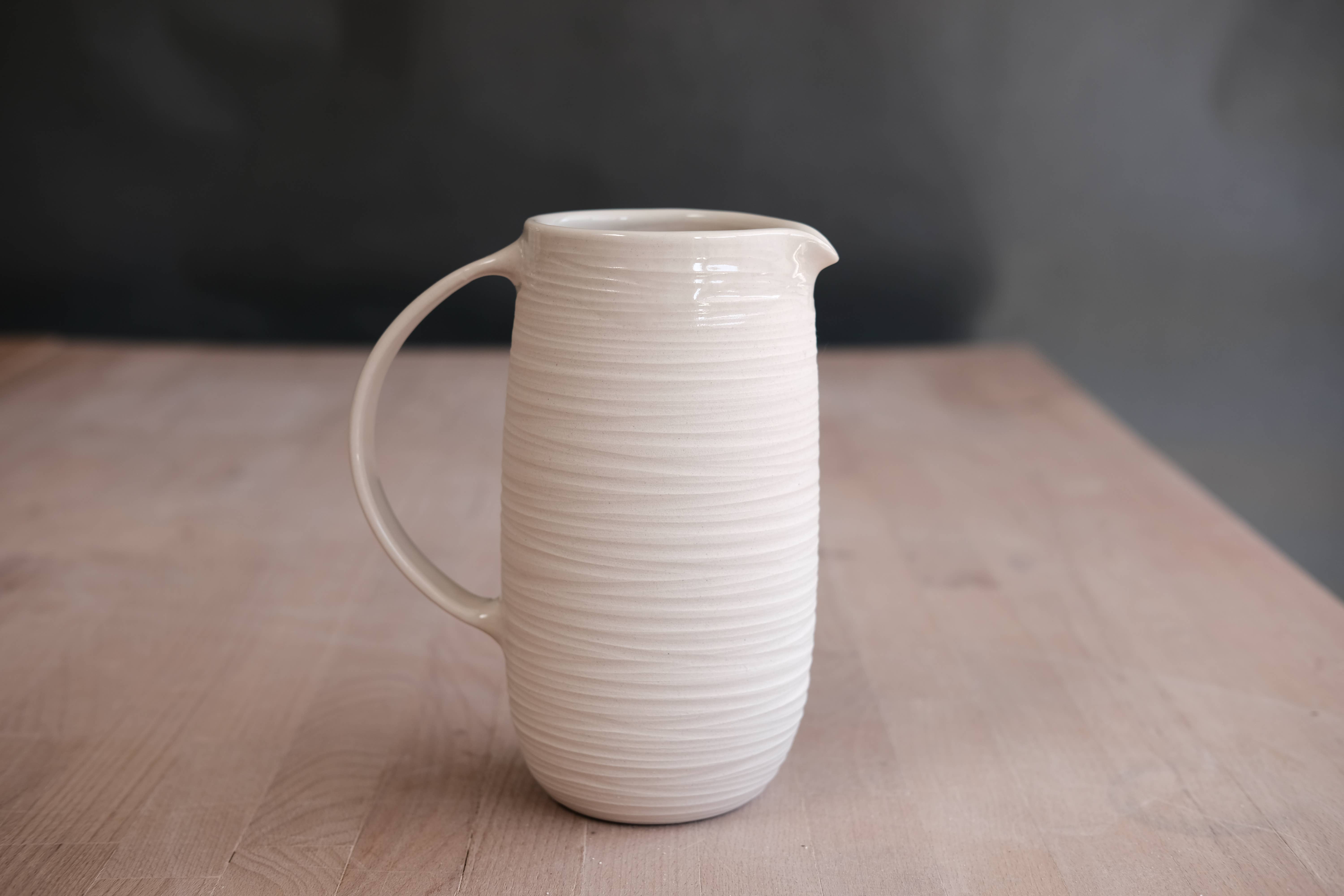 FHAR Studio - Wholesale Pitcher - dune - 38 fl oz pitcher - handmade, porcelain 4