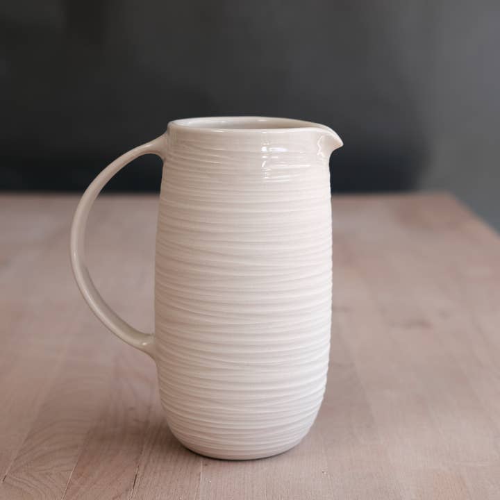 FHAR Studio - Wholesale Pitcher - dune - 38 fl oz pitcher - handmade, porcelain 4
