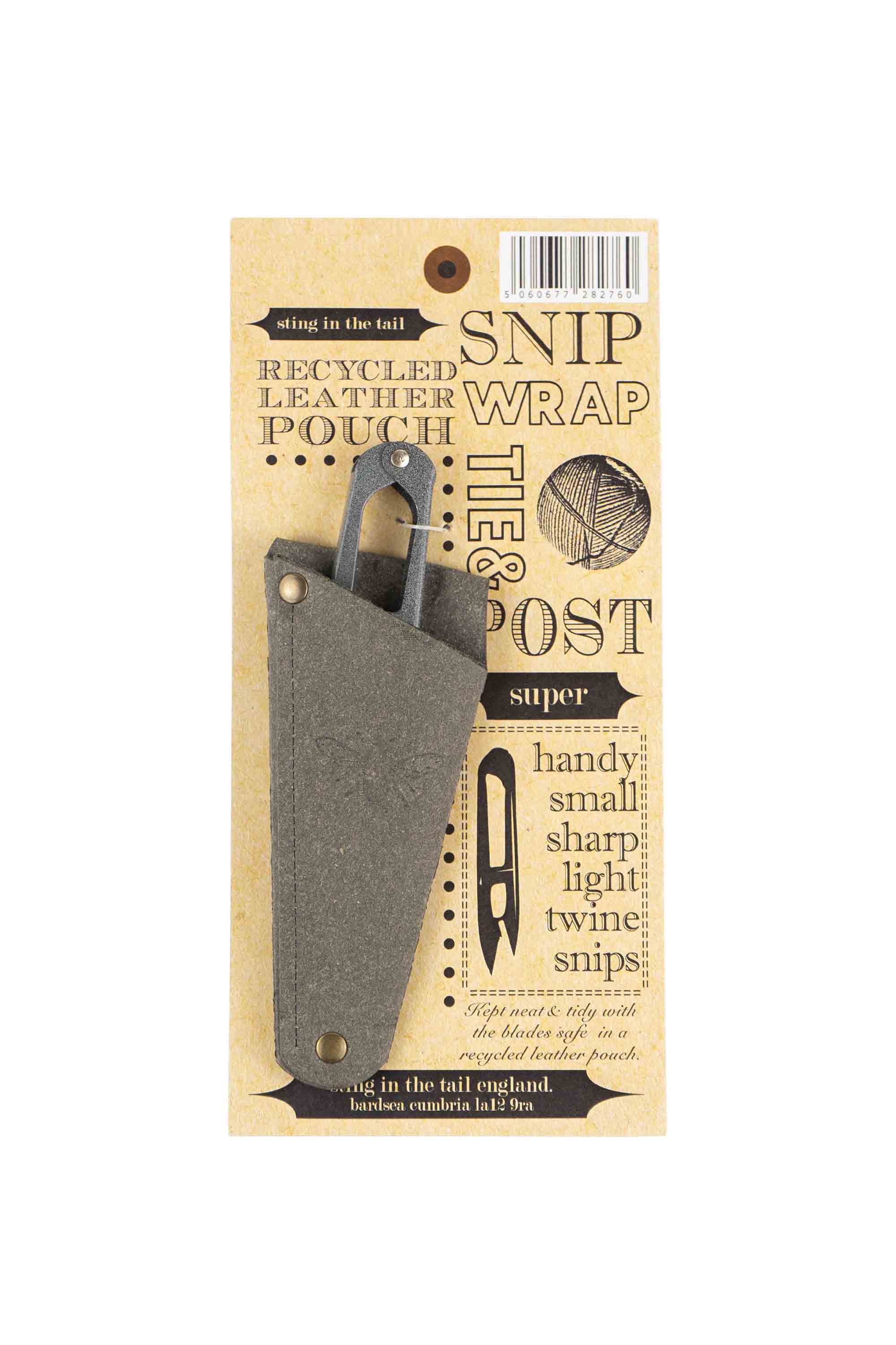 Sting in the Tail Ltd – wholesale Scissors and shears – Household Snips in Recycled Natural Grey Leather Holder0