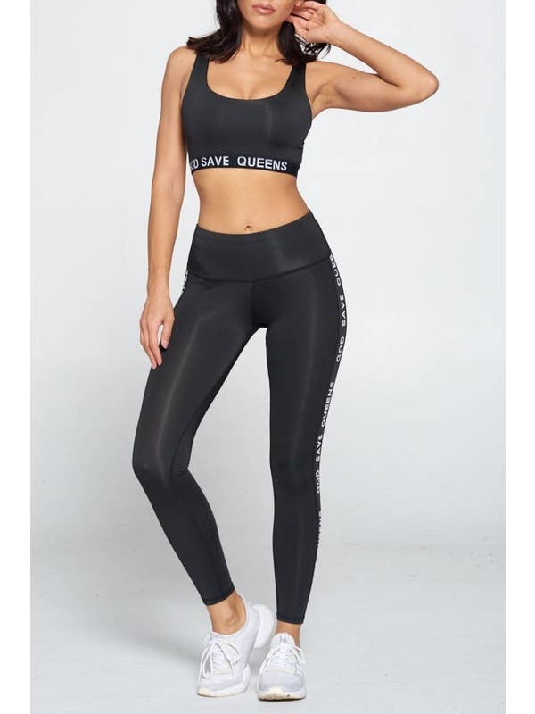 Black Wide Strap Open Back Yoga Set for wholesale on Faire1