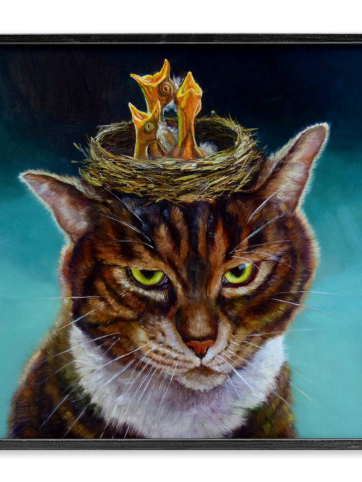 Cat with Bird Nest - Framed Wall Art and other Purchase Wholesale three birds nest. Free Returns & Net 60 Terms on Faire trending on Faire.