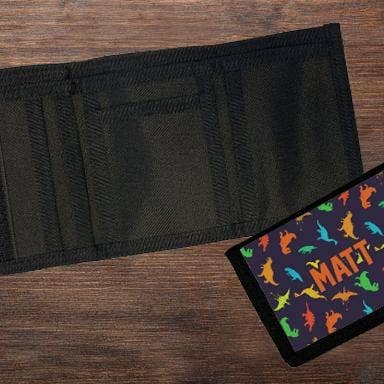 Portefeuille personnalisé en nylon à trois volets Dino pour la vente par Potter's Printing