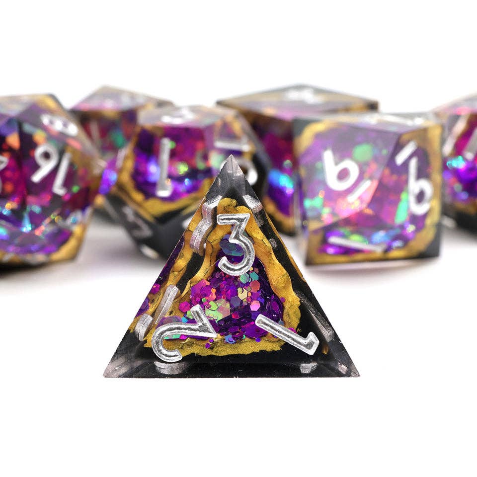 Tabletop Dominion Limited - Wholesale Dice - Regal Relic | Geode Sharp Edge Dice | 7-Polyhedral Set5