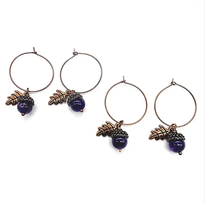 MergingMetals - Wholesale Dangle Earrings - Gemstone Acorn Earrings 6